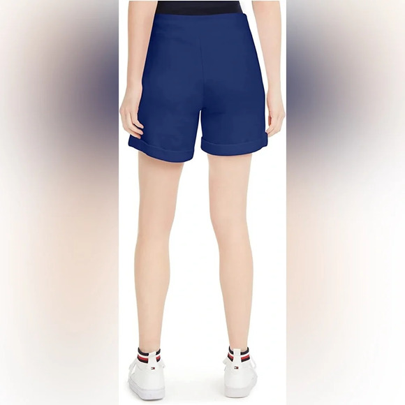 Sz M women Tommy Hilfiger shorts cuffed , drawstring waist shorts New - Picture 3 of 10